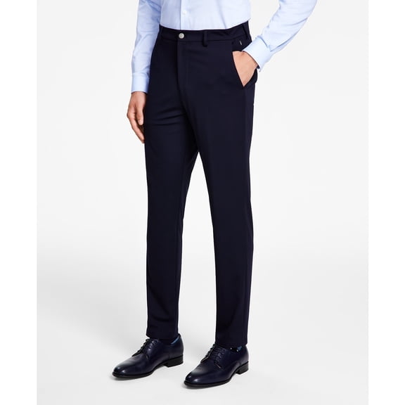 Calvin Klein Men's Slim-Fit Stretch Solid Knit Suit Pants Navy 34X30 B4HP $135