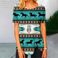 thumbnail image 2 of Blusa de manga corta con estampado de cuello redondo informal para mujer a la moda, Tops de verano OAVQHLG3B Store lin121212, 2 of 4