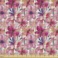 thumbnail image 2 of Ambesonne Floral Fabric by the Yard Upholstery, Watercolor Simplified Flower, 3 Yards, Hot Pink Blue Violet, 2 of 5