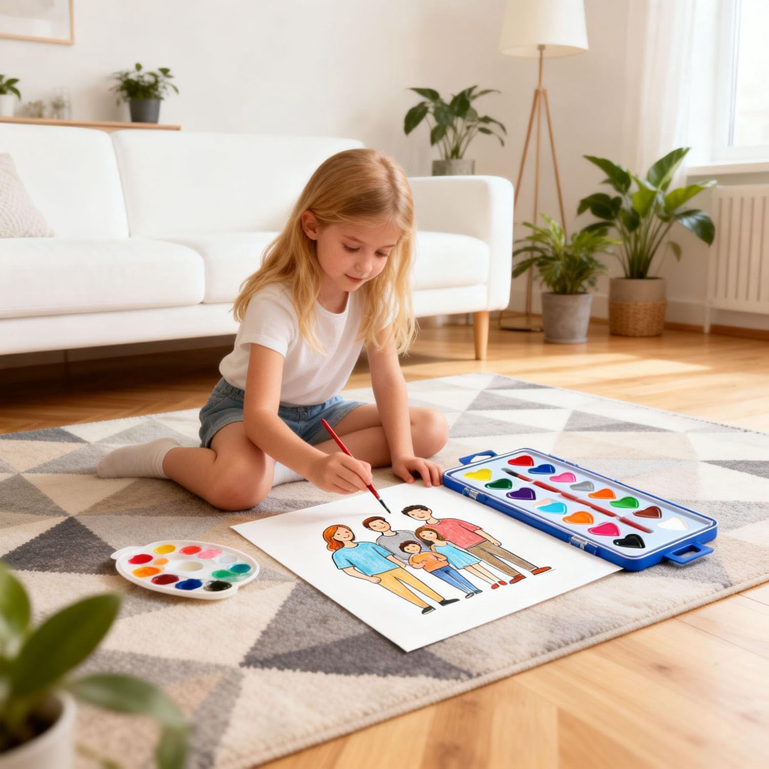 15PCS Mini Watercolor Paint Sets, 16 Color Heart Shape Watercolor Paint Set, Watercolors Paints Set Kids Heart with Paintbrush Washable for Valentine's Day, Preschool Classroom(wwx)