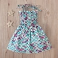 thumbnail image 3 of LYMAYTER Kids Girls Cotton Dresses Baby Summer off Shoulder Flower Dress Little Girls Sleeveless Sundres for 1-5 Years, 3 of 9
