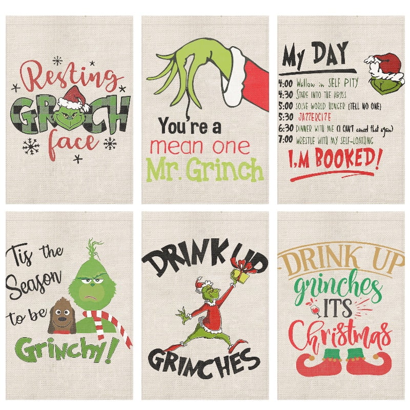 Drink Up Grinch Garden Flag Merry Grinchmas Vertical Double Sized, Christmas  Grinch Winter Holiday Party Yard Outdoor Decoration 12 x 18 Inch -  Walmart.com