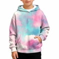 thumbnail image 2 of larppty Cute Hoodies for Girls Tie Dye Oversized Pullover Sweatshirts Long Sleeve Trendy Shirts Preppy Clothes (Yellow,5-6 Years), 2 of 4