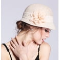 thumbnail image 3 of Sombrero Cloche Gatsby de Lino para Mujer EPOCH con Flor de Encaje, 3 of 3