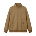 thumbnail image 3 of Cmfcve Women's Fleece Sweatshirts 1/4 Zip Collared Pullover Tops Fall Casual Daily Long Sleeve Shirts with Pockets, 3 of 8