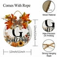 thumbnail image 2 of Kurmntregon Fall Front Door Welcome Sign Last Name/Initial Fall Wreath Alphabet G Monogram Wall Hanger Personalized Letters Pumpkin Thanksgiving Home Farmhouse Rustic Holiday Decoration Round 11", 2 of 7