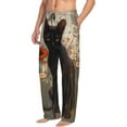 thumbnail image 6 of Sikiie Black Cat in Wildflowers Pajama Pants Men, PJ Bottoms, Sleep & Lounge Pants-X-Large, 6 of 6