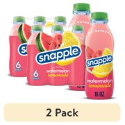 (2 pack) Snapple Watermelon Lemonade Juice Drink, 16 fl oz, 6 Count Bottles