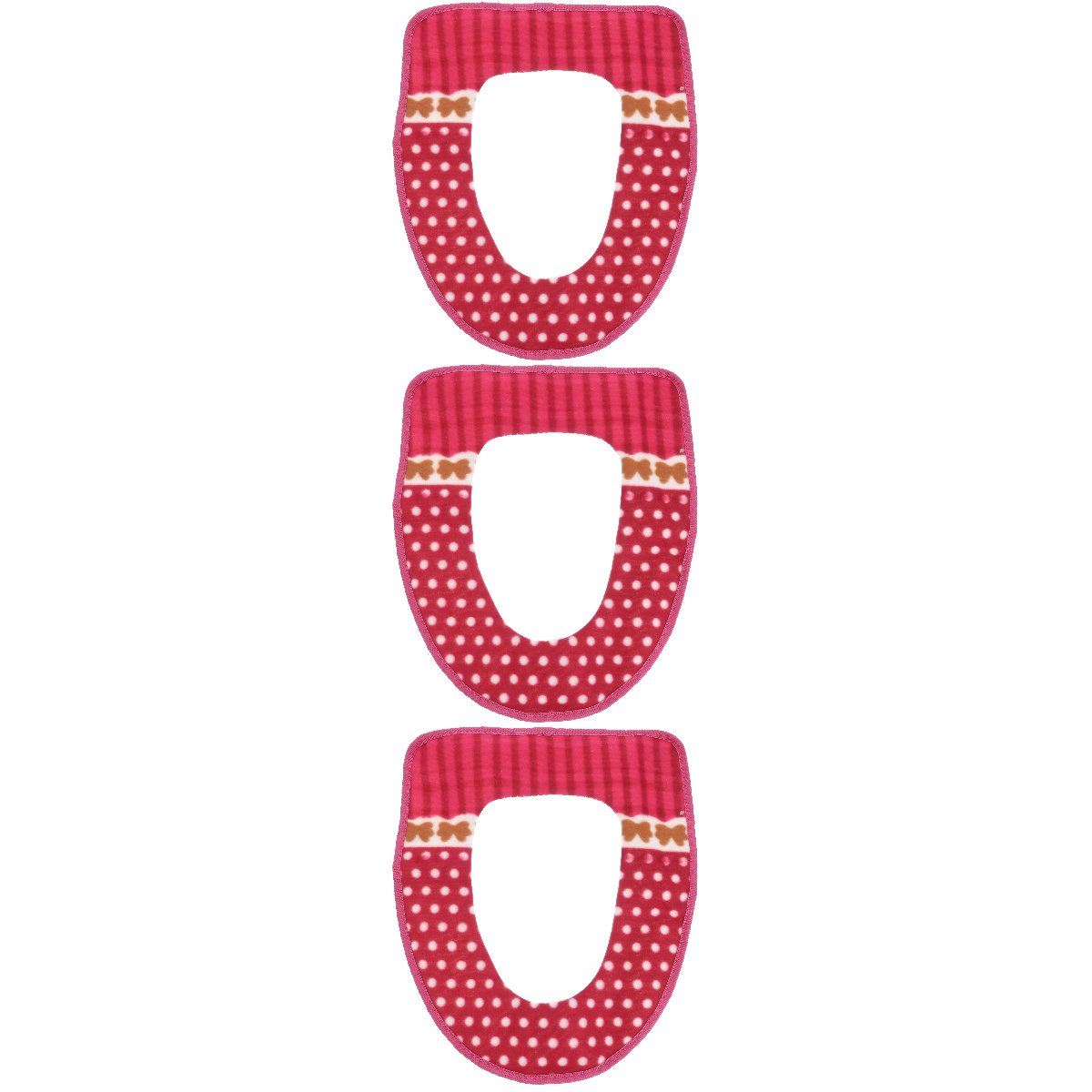 HEALEEP Red Toilet Lid Cover Set with Super , Easy Install Hook and Tape, 3 Pieces