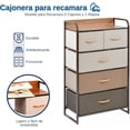 thumbnail image 3 of Cajonera Bluelander, Mueble de 4 Niveles, 5 Cajones y 1 Repisa, Estructura de Acero, Café, 3 of 5