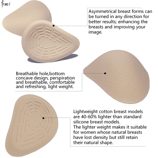 BIMEI Spiral Cotton Mastectomy Breast Prosthesis Breast Forms Bra Insert  Pads Light-weight Ventilation Sponge Boobs for Women Mastectomy Breast  Cancer Support,1 Piece Left, Size 6 
