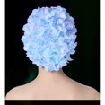 thumbnail image 3 of Gorro de baño con pétalos de flores para mujer, gorro de baño Retro, pelo largo/corto, flores hechas a mano(Rosa)(1 pieza), 3 of 3