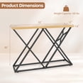 thumbnail image 3 of Gymax 55'' Industrial Console Table w/ Solid Metal Frame & Storage Rustic Sofa Table, 3 of 10