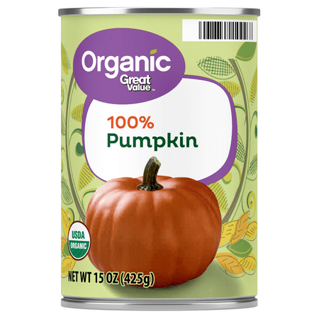 Great Value Organic 100% Pure Pumpkin, 15 oz