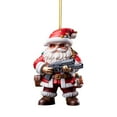 thumbnail image 1 of Xihbxyly Colgante de Papá Noel, Diseño de Impresión a Doble Cara, Material Acrílico, Ideal para Decorar El Árbol de Navidad, El Coche o El Móvil, Un Regalo Original, Duradero y Ligero, Incluye Un Col, 1 of 3