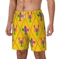 thumbnail image 2 of Balery Mardi Gras Crayfish and Fleur de lis Mens Swim Trunks Swim Shorts for Men Quick Dry Inseam Beach Shorts with Compression Liner Pocket-Large, 2 of 9
