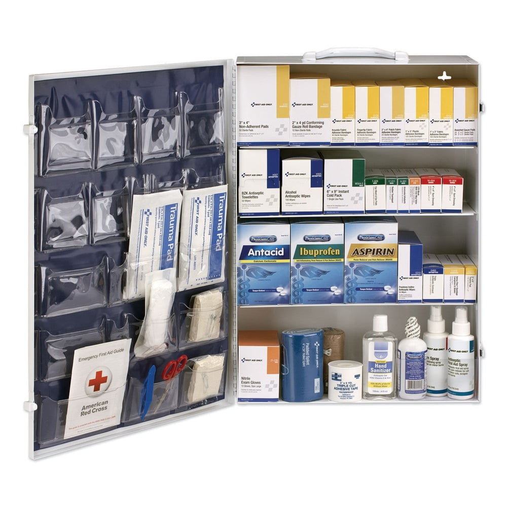 1461-Piece ANSI Class B+ 4 Shelf First Aid Station with Medications Included with Metal Case (1-Kit)