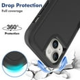thumbnail image 3 of Allytechgroup Compatible for Apple iPhone 13, Rugged Shockproof Military Grade Protection Dual Layers Hard PC TPU Phone Case for iPhone 13, Black, 3 of 5