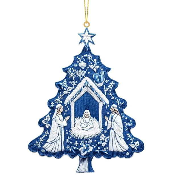 Decoraciones de Navidad para el Hogar Navidad Impresión Transparente Decoración de Navidad Colgante Decoración de Escena de Navidad Colgante Plano Conmemorativo Decoraciones de Navidad para Árbol