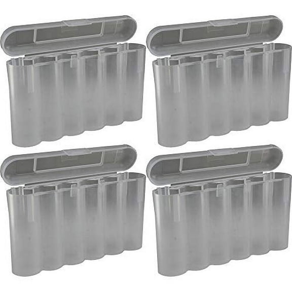 4 Clear 18650 & CR123A 6 Battery Holder Storage Case for 18650 Batteries