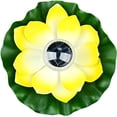 thumbnail image 1 of Linterna solar de loto para exteriores (amarilla), luces flotantes para piscina, luces LED solares RGB con forma de flor de loto, lámpara flotante impermeable para estanque, jardín y piscina, 1 of 5