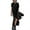 Black, variant on Women's Cap Sleeve Crewneck Casual Loose Side Long Beach Maxi Dress