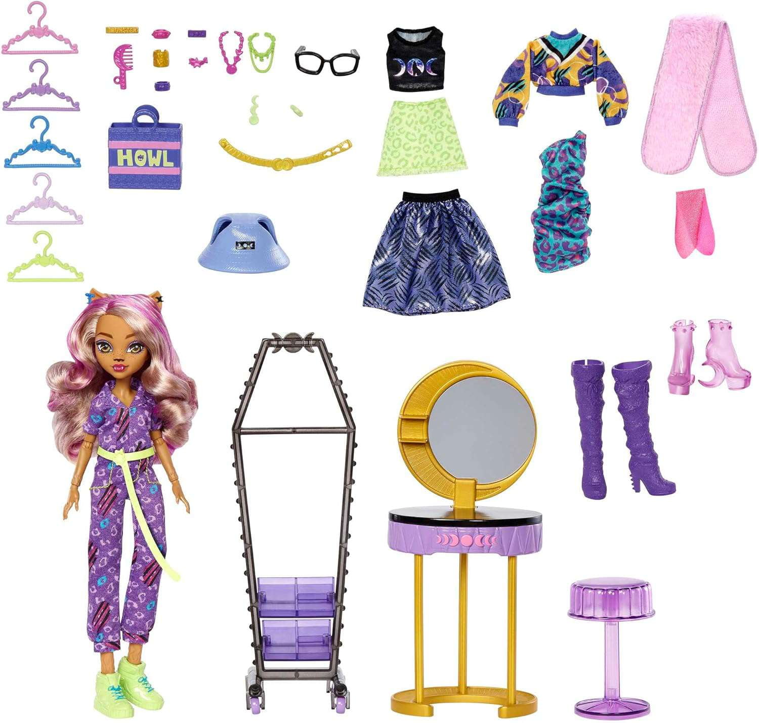 Monster High Clawdeen Doll Wolf Boo-tique Studio Playset Mattel HKY70