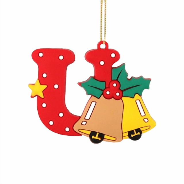 Juego de 26 Adornos Navideños para Árbol con Letras Mayúsculas | Decoración Navideña Personalizada | Material de Pvc
