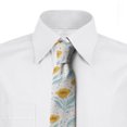 thumbnail image 2 of Floral Necktie, Vintage Flowers Polka Dots, Dress Tie, 3.7", Pale Blue and Dark Yellow, by Ambesonne, 2 of 3