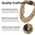 thumbnail image 3 of Handmade Seed Bead Necklace & Bracelet Set - Beige Boho Jewelry - Layered Multi Strand Beaded Statement Necklaces & Bracelets Wooden Clasp - Necklace  18" Bracelet 6.5"- 7.5" Christmas Gifts, 3 of 8