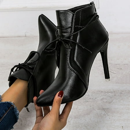 

Kayannuo High Heel Boots Clearance Summer Womens Sandals Women Ladies Pointed Toe Thin High Heels Casual Leather Shoes Short High Heels for Women Back to School Gifts