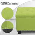 thumbnail image 4 of MoNiBloom Microfiber Ottoman with Storage, 42" Upholstered Bench, Footrest Stool with Button-Tufted for Bedroom, Entryway, Living Room, End of Bed, Green, 4 of 9