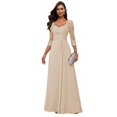 thumbnail image 1 of Vestido Loyeloy Champagne Lace para madre de la novia Aline 16, 1 of 7