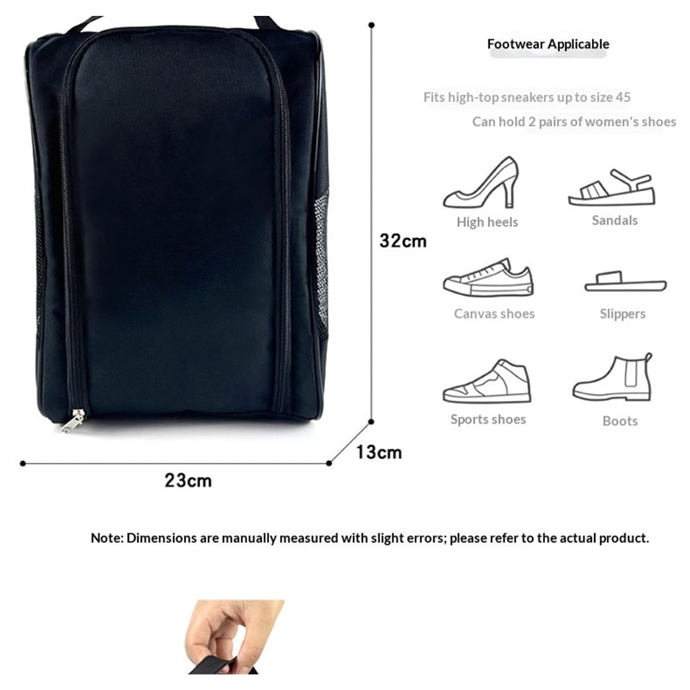 2 pack Portable Oxford Golf Shoes Bag, Sports Shoe Bag with Ventilation, Travel Shoes Bag, Shoes Storage Organizer with Zipper Closuren for Outdoor, Sports, Golf, Travel, Gem（only 2 bags）