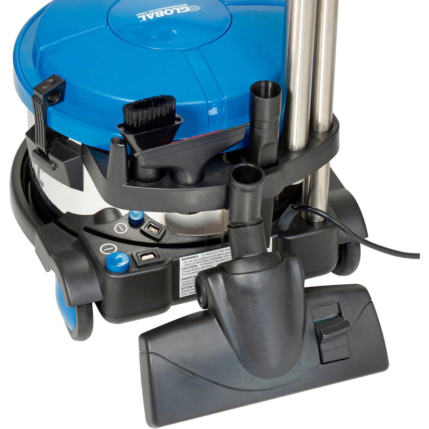 Global Industrial 4 Gallon HEPA Canister Vacuum, Stainless Steel
