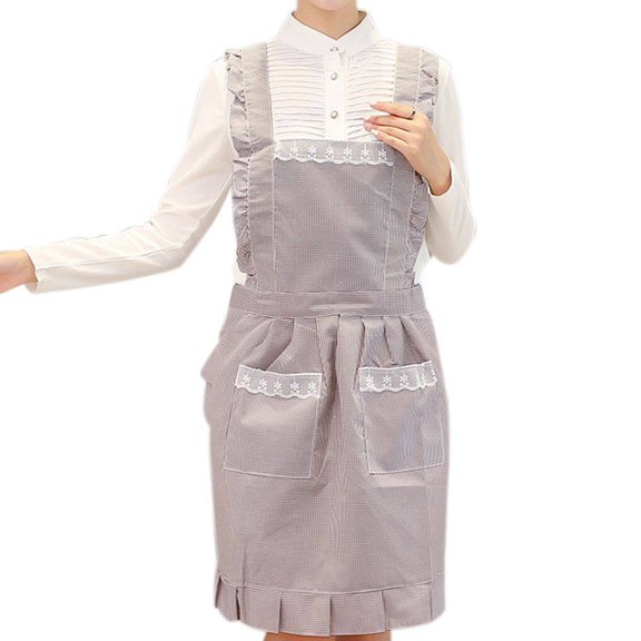 Tabliers Imperméables à Double Couche Anti-Huile pour Femmes Cuisine Extérieure Tabliers de Cuisine BBQ Manches Épaisses en Tissu