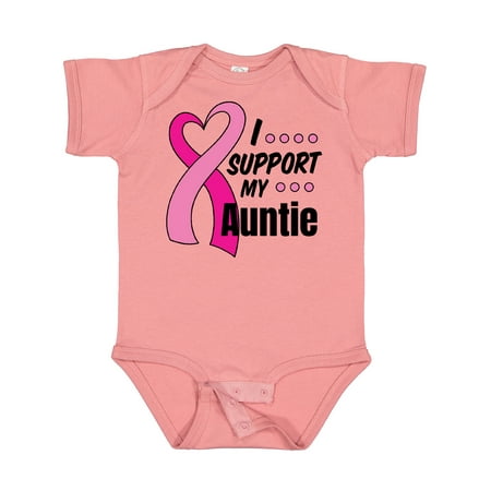 

Inktastic Breast Cancer Awareness I Support My Auntie with Pink Ribbon Gift Baby Boy or Baby Girl Bodysuit