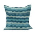 thumbnail image 1 of Abstract Fluffy Throw Pillow Cushion Cover, Ocean Themed Wave Design Marine Art Aquatic Color Palette Horizontal Lines, Decorative Square Accent Pillow Case, 16" x 16", Teal Turquoise, by Ambesonne, 1 of 5