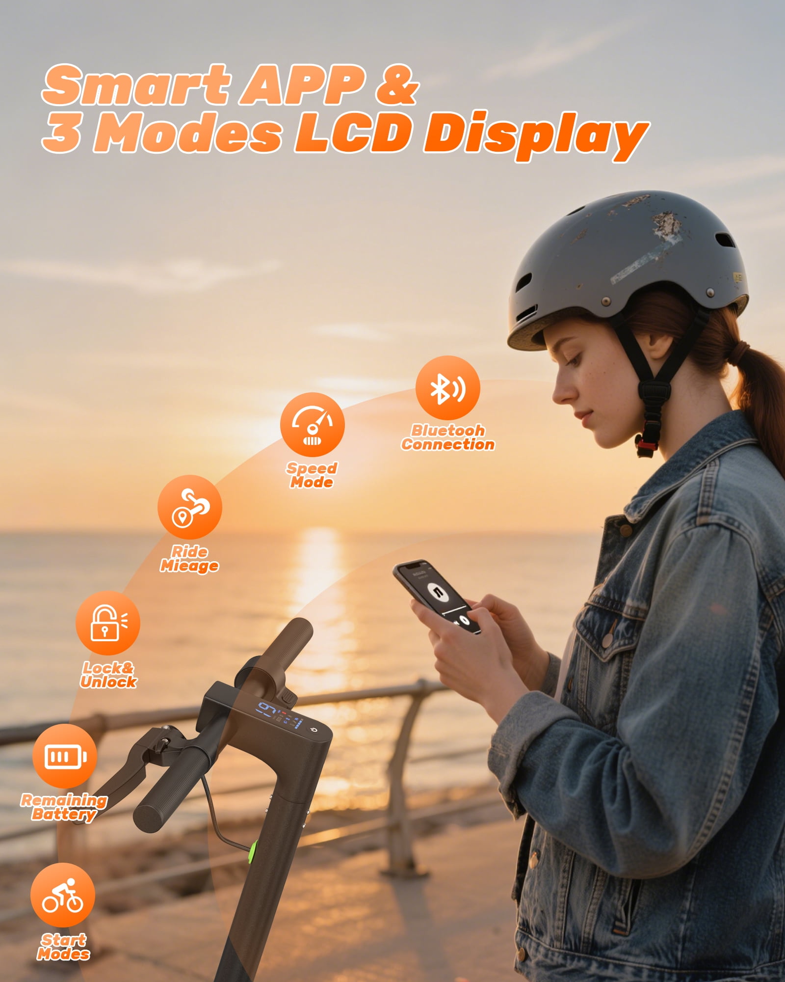Electric Scooter with Seat for Adults, Foldable Commuter E Scooter with APP Control, Rear Basket, Front Suspension, 15 Miles Range, 19MPH, UL2272 Certified