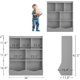 thumbnail image 2 of Gris three-tier para niños toy almacenamiento gabinete y estante con cubby organizer para storing books y toys in dormitorio y playroom, 2 of 9