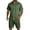 Army Green@GC@, variant on CONZONE Mens 2 Peice Beach Outfits Solid Color Short Sleeve Buttons Up Shirts Shorts Sets Breathable Summer Tracksuits