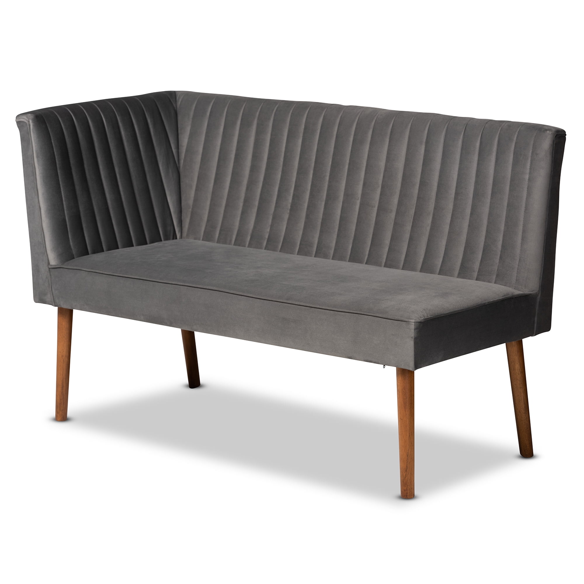 Baxton Studio Alvis Mid-Century Dining Nook Set, 5-Piece, Walnut Brown
