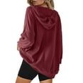 thumbnail image 3 of Timegard Hoodies for Women Deep V Neck Sweatshirts Pullover Fall Casual Loose Long Tops with Pockets, 3 of 6