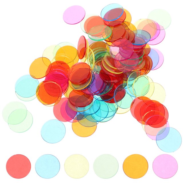 LEEYNEER Assorted Color Plastic Bingo Chips for Game Use 120 Pieces Ideal for Counting and Math Learning