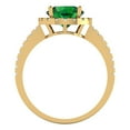 thumbnail image 4 of Halo Engagement Ring for Women - 1.8ct Simulated Emerald in 14K Yellow Gold Promise Ring, 4 of 6