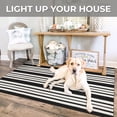thumbnail image 7 of iOhouze Outdoor Rugs Black and White Cotton Striped Area Rug 3x5 ft Washable Indoor Outdoor Washable Floor Layered Door Mat Carpet Rug, 7 of 7