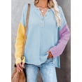 thumbnail image 2 of Suéter Pink Queen Fall 2024 Trendy Batwing Loose Blue para mujer, 2 of 6