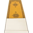 Persian Medallion Mustard Yellow Runner Rug Slip Skid Resistant Rubber