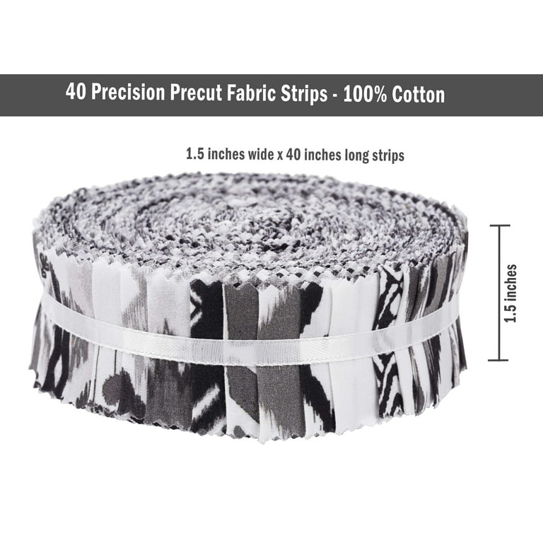  Soimoi 40Pcs Ikat Print Precut Fabrics Strips Roll Up
