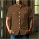 thumbnail image 5 of Yaoyar Mens Summer Vintage Turndown Collar Shirts Short Sleeve Casual Button Down Shirt Beach Vacation Tops, 5 of 6